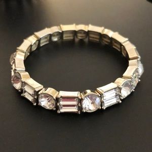 EUC Loft Rhinestone Silver Stretch Bracelet